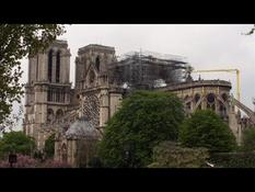 The Notre Dame Cathedral in Paris after the fire