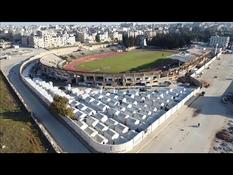 In Syria, a football stadium as a shelter for hundreds of families