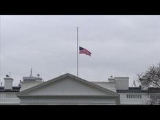 Flag at half-mast at the White House for George H.W. Bush