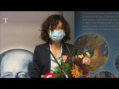 Emmanuelle Charpentier of France says she is "very moved" to receive the Nobel Prize in Chemistry