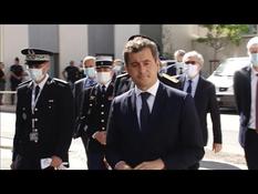 Gérald Darmanin at Le Mans after the death of a policeman hit by a vehicle