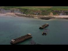 STOCKSHOTS Landing: overflight of the artificial port of Arromanches