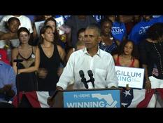 Barack Obama campaigning alongside Andrew Gillum in Florida