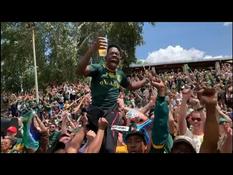 South Africans celebrate victory at Rugby World Cup