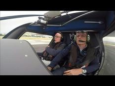 Prince Albert II of Monaco makes a flight in an electric plane