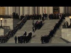 George H.W. Bush’s coffin arrives at the Capitol