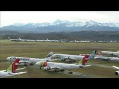 At the foot of the Pyrenees, planes from all over the world are resting while waiting for the recovery