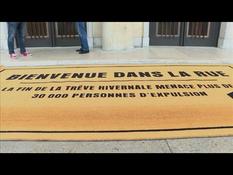 In Paris, a giant doormat to raise awareness of evictions