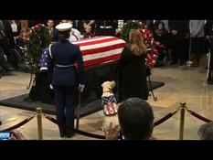Anonymous and veterans pay tribute to Bush at Capitol