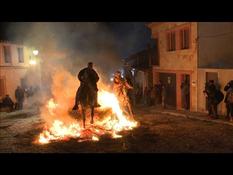In a village in Spain, horses are "purified" on braziers