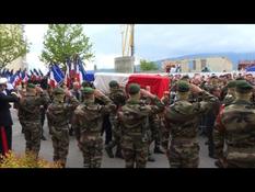 Funeral of Alain Bertoncello, one of the two French soldiers killed