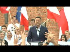 Poland: Rafal Trzaskowski, opposition candidate, holds his last meeting before the vote
