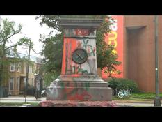 USA/Virginia: Images of a pedestal whose Confederate statue was toppled by protesters