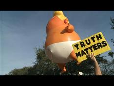 A giant "Baby Trump" balloon deployed at a meeting of the American president in Florida