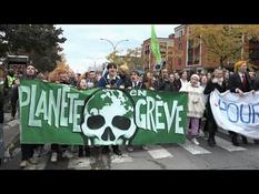 Student demonstration against global warming in Montreal