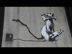 A copy of the Banksy rat stolen in September exhibited in Paris