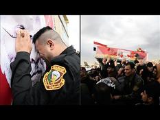 Iraq: Coffin carrying the remains of Abu Mehdi al-Mouhandis arrives at the cemetery in Najaf